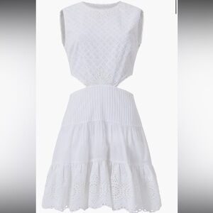 French Connection White Eyelet Sleeveless Dress